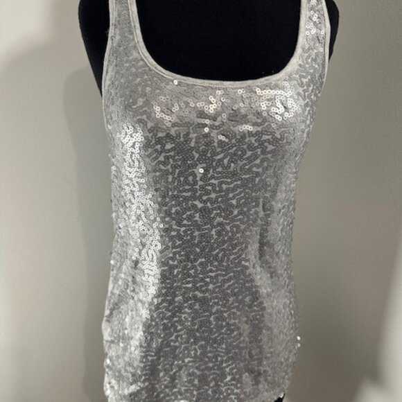 Old Navy Tops - Silver Sequin Old Navy Tank Top   8306